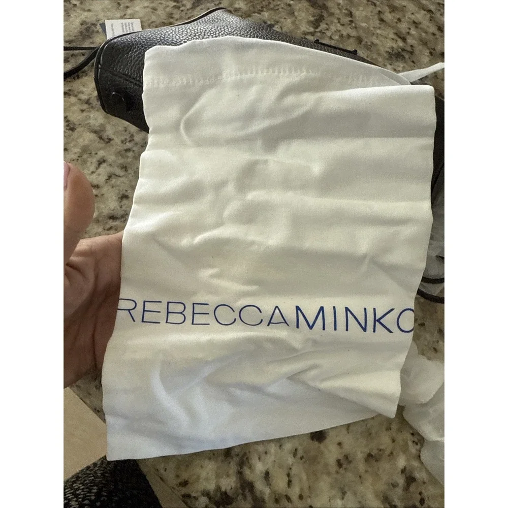 REBECCA MINKOFF Zip Mini Leather Black Crossbody Bag‎ Purse 195msrp NWT  4109